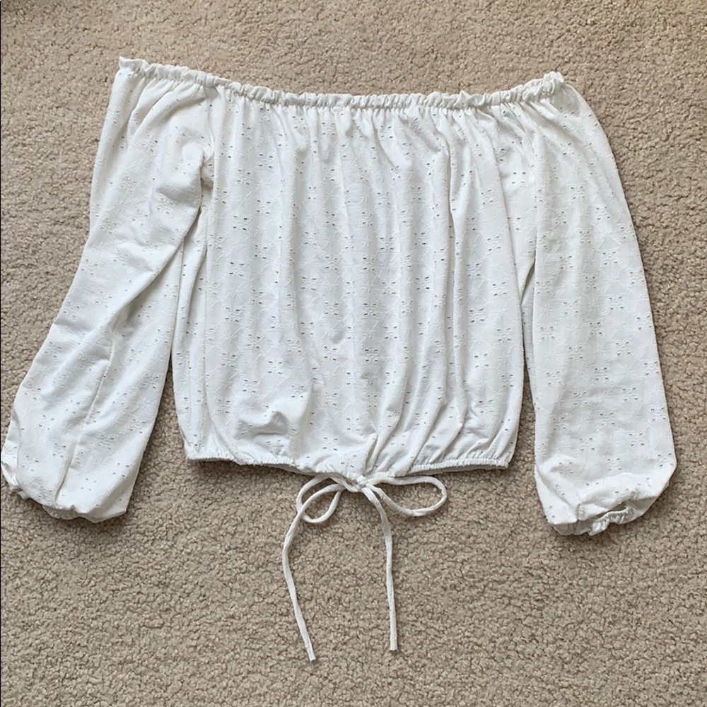 Off the Shoulder White Crop top